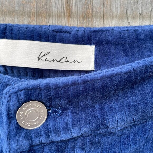 NWT KanCan Navy Blue Corduroy Wide Leg High Rise Boho Pants Size 32 Stretch - Picture 6 of 15